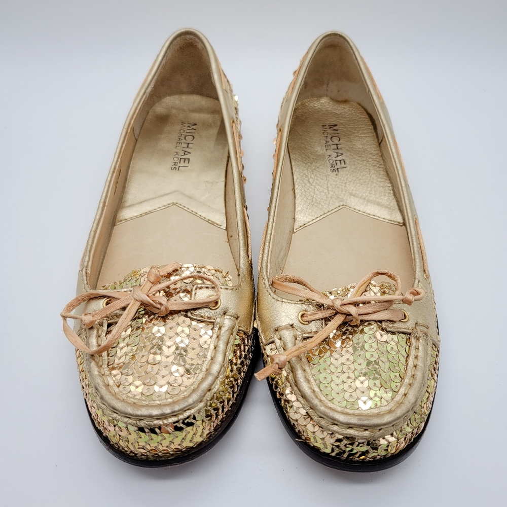 Michael Michael Kors Rose /Gold Sequin Loafers